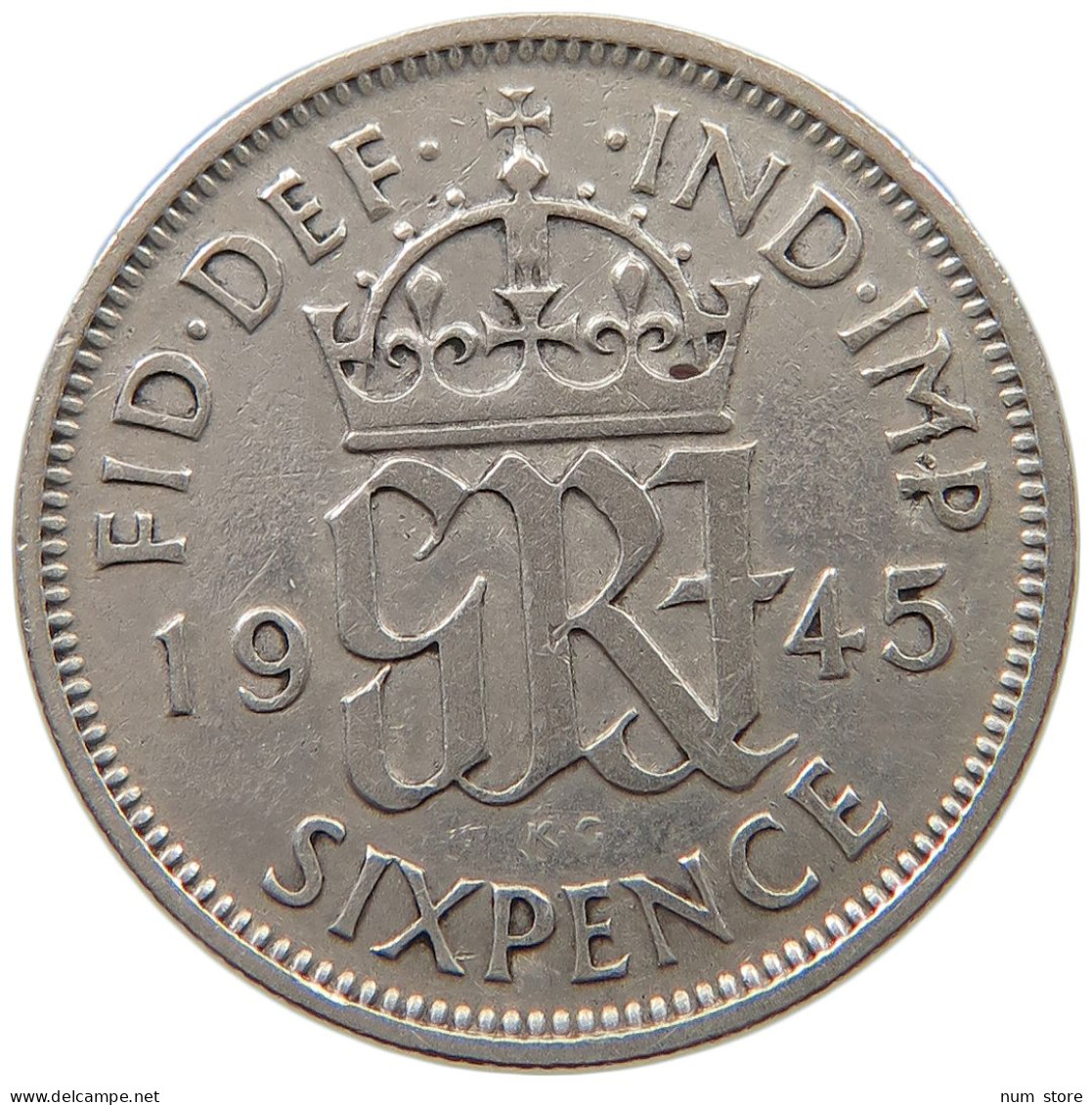 GREAT BRITAIN SIXPENCE 1945 #a045 0655 - H. 6 Pence