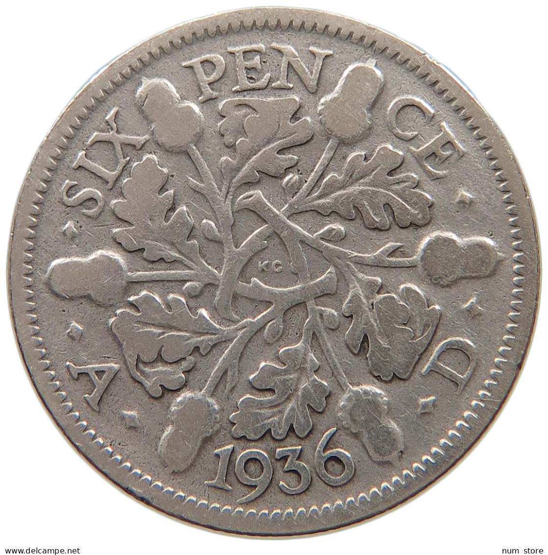 GREAT BRITAIN SIXPENCE 1936 #a044 0217 - H. 6 Pence