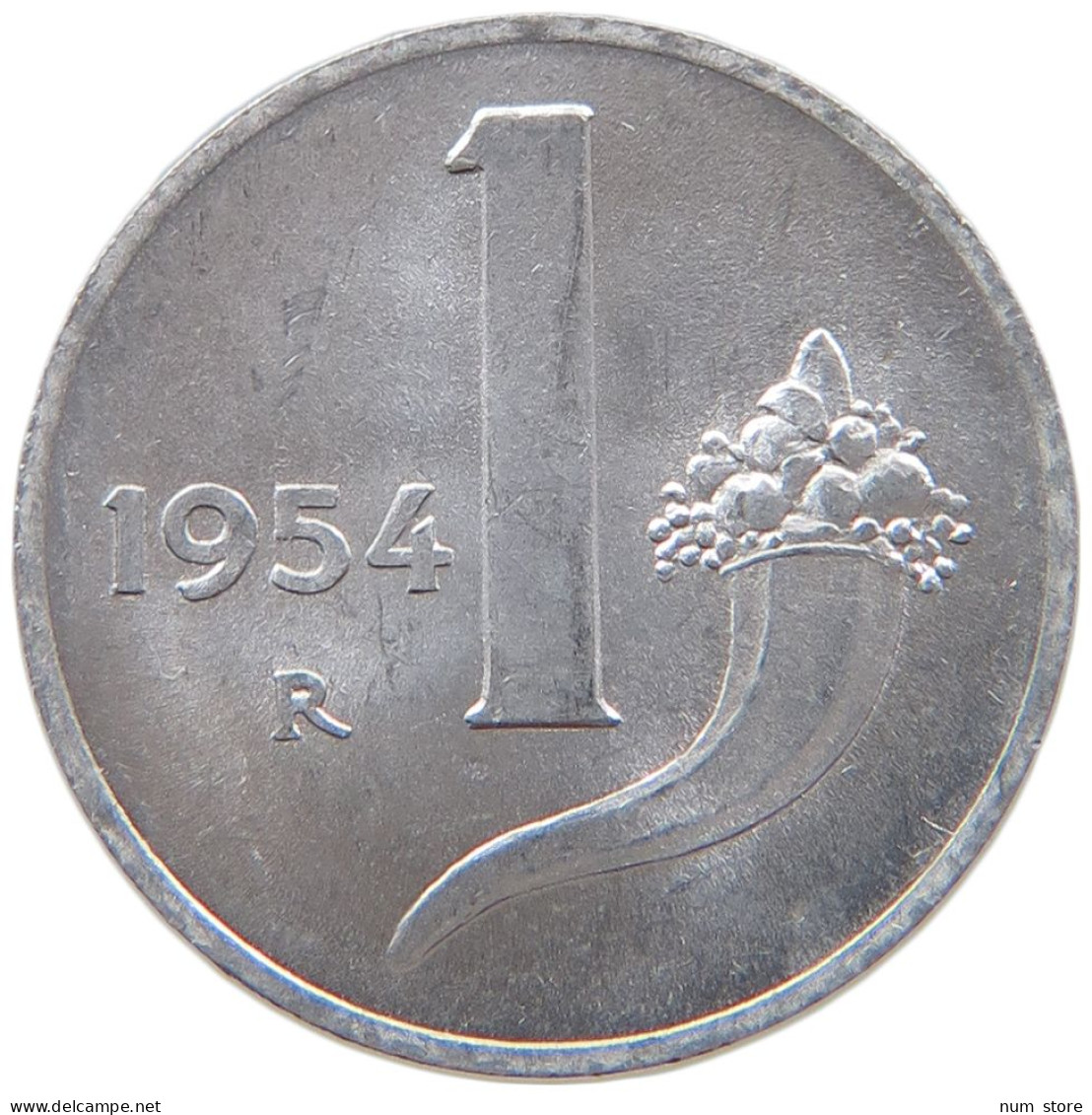 ITALY 1 LIRA 1954 TOP #s018 0061 - 1 Lire