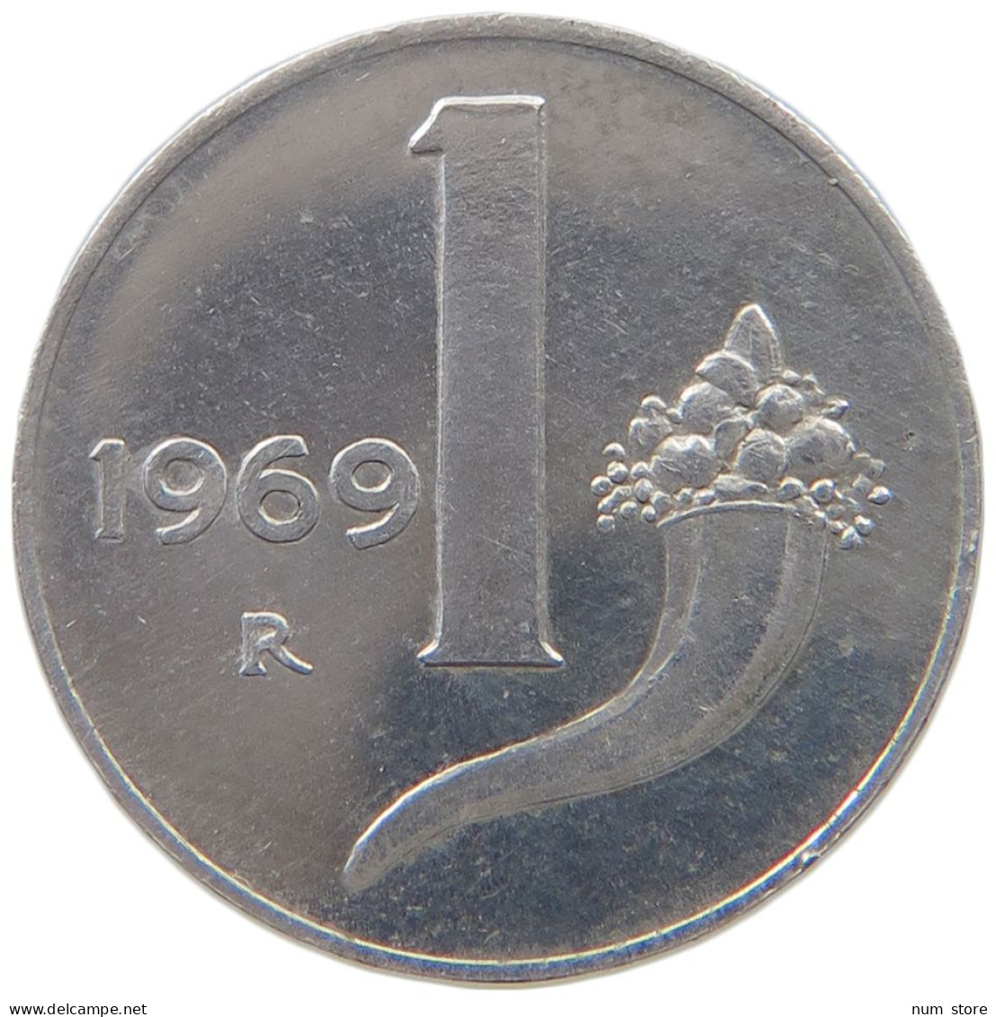 ITALY 1 LIRA 1969 TOP #a052 0537 - 1 Lire