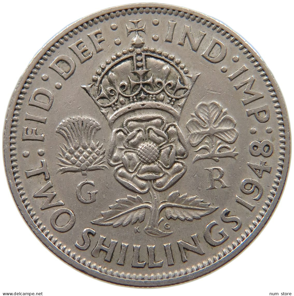 GREAT BRITAIN TWO SHILLINGS 1948 #a061 0047 - J. 1 Florin / 2 Schillings