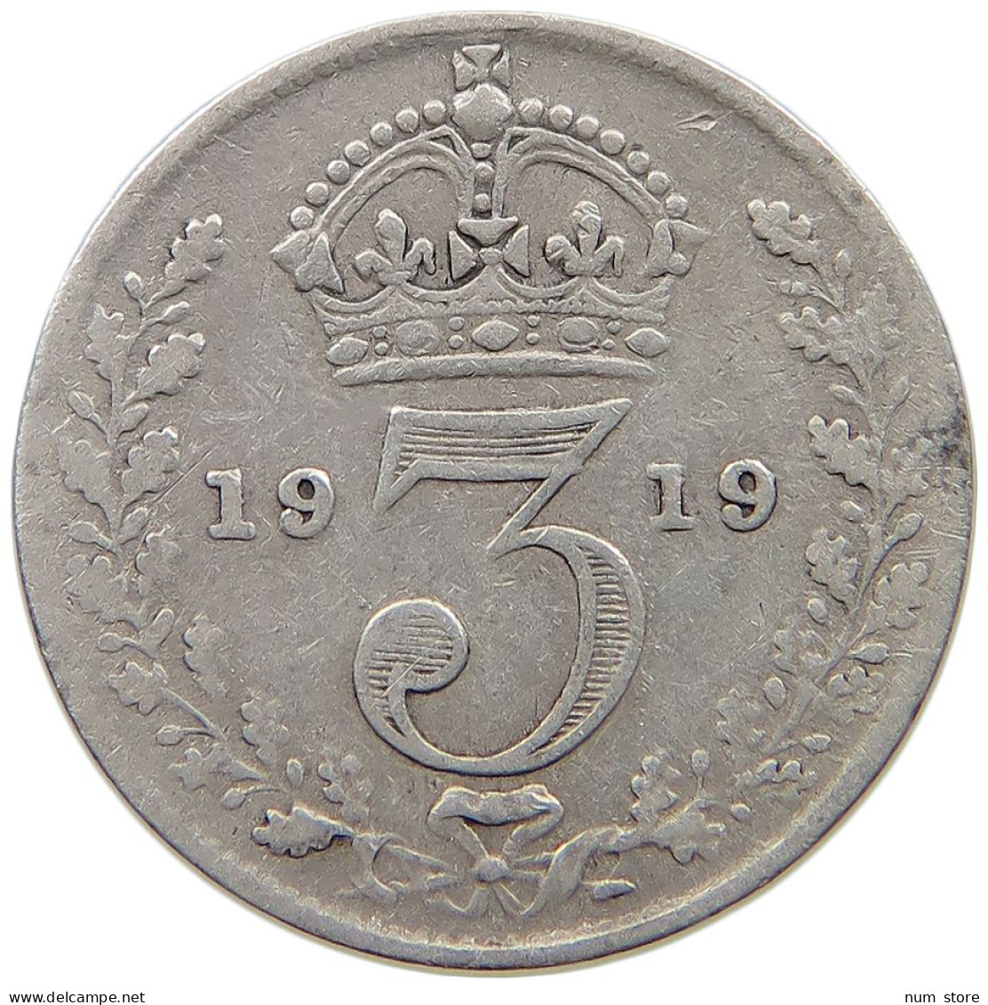 GREAT BRITAIN THREEPENCE 1919 #s059 0615 - F. 3 Pence