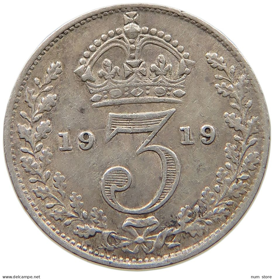 GREAT BRITAIN THREEPENCE 1919 #s059 0607 - F. 3 Pence