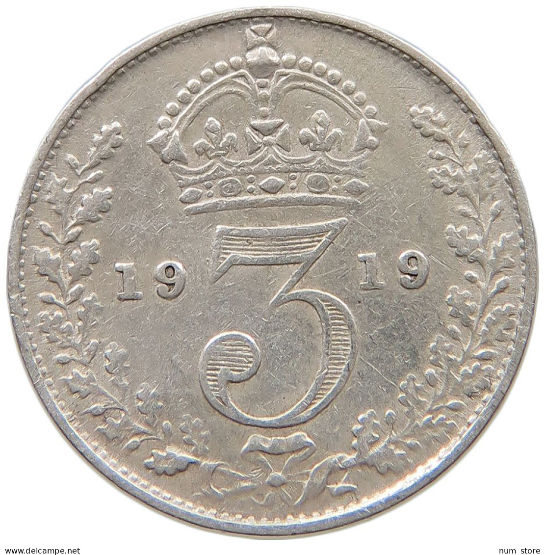 GREAT BRITAIN THREEPENCE 1919 #s059 0555 - F. 3 Pence