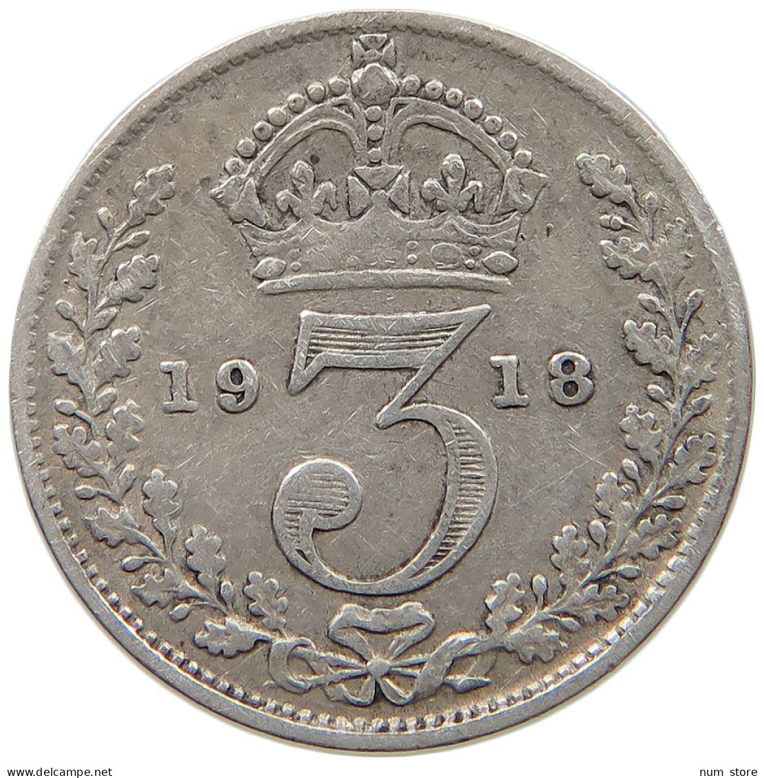 GREAT BRITAIN THREEPENCE 1918 #s059 0645 - F. 3 Pence
