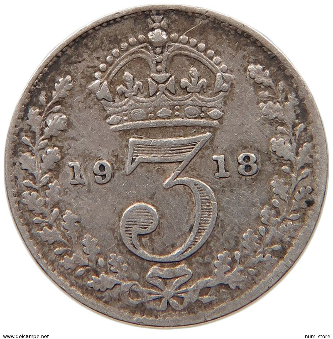 GREAT BRITAIN THREEPENCE 1918 #s004 0065 - F. 3 Pence