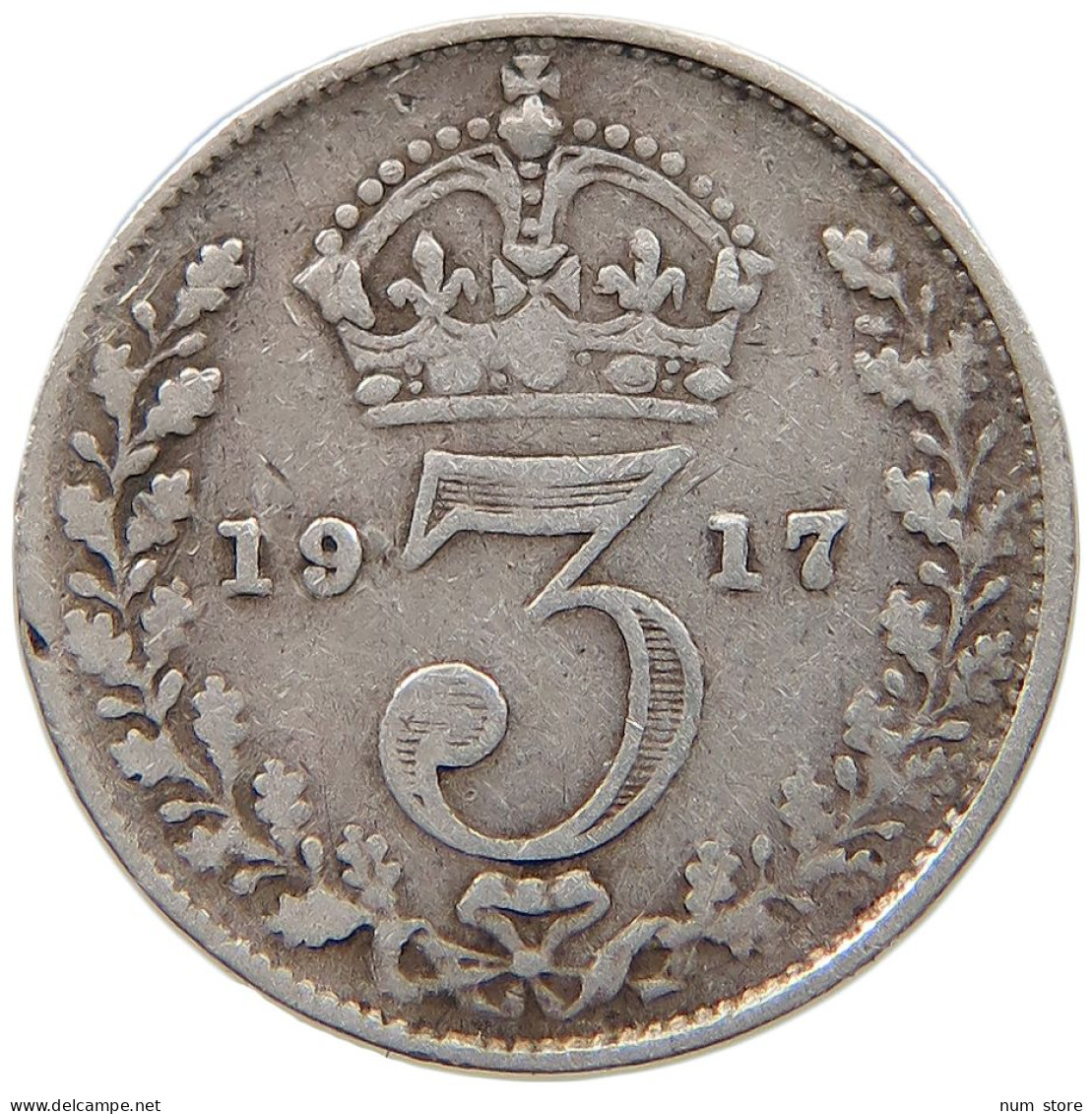 GREAT BRITAIN THREEPENCE 1917 #s059 0661 - F. 3 Pence