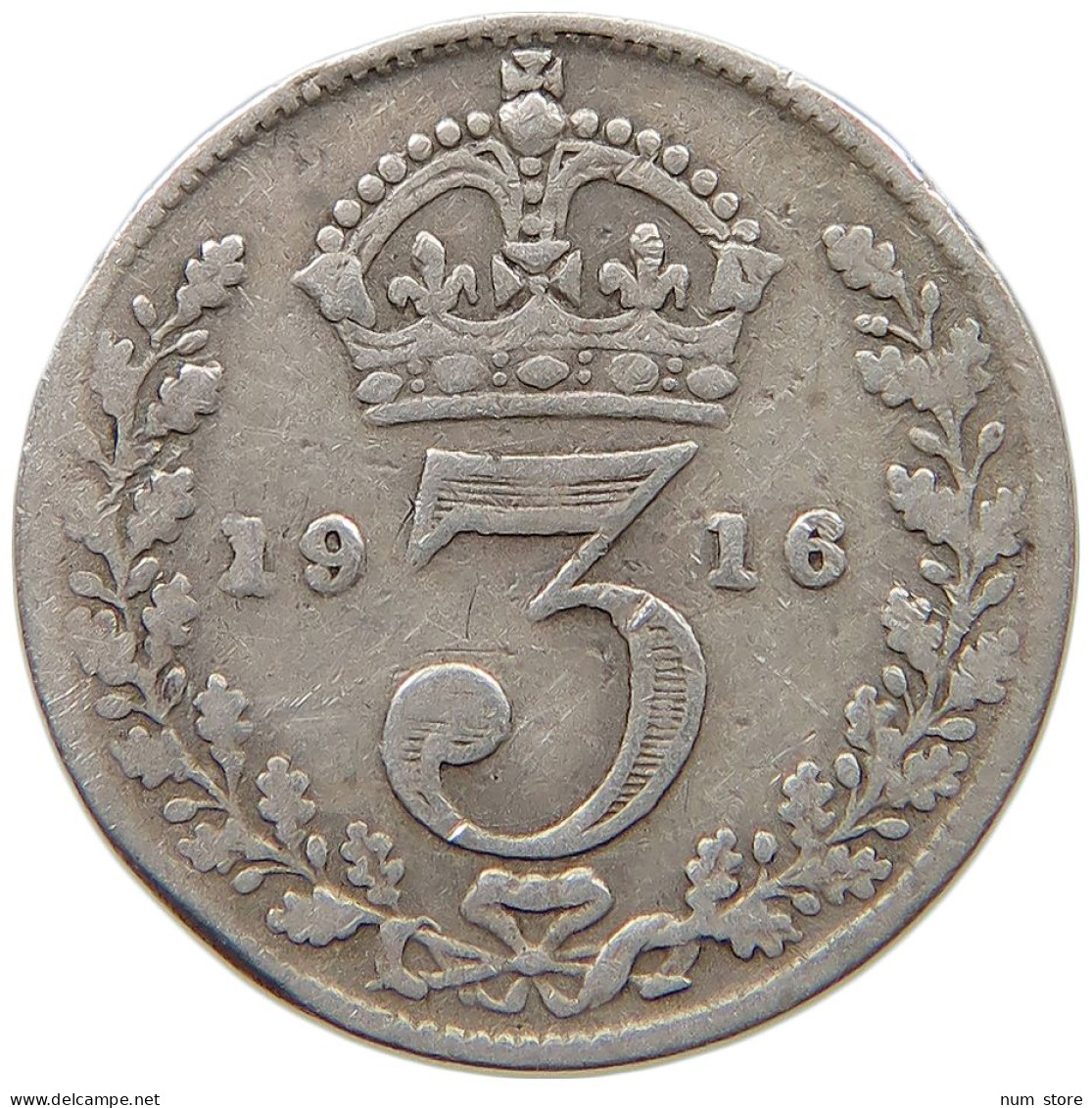 GREAT BRITAIN THREEPENCE 1916 #s059 0659 - F. 3 Pence