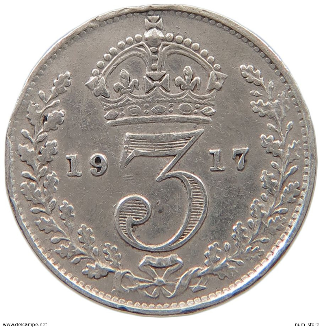 GREAT BRITAIN THREEPENCE 1917 #a045 0883 - F. 3 Pence