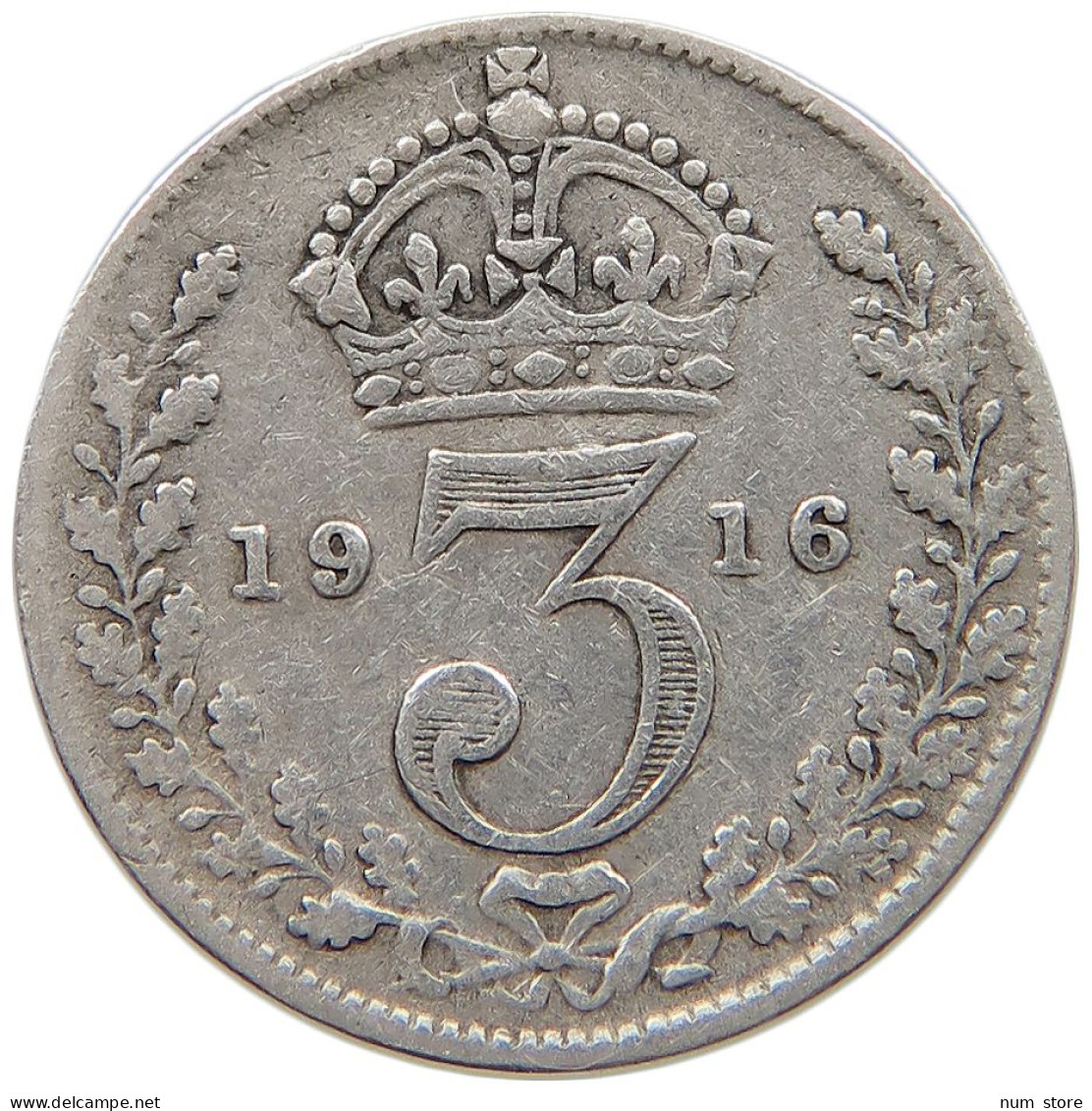 GREAT BRITAIN THREEPENCE 1916 #s059 0543 - F. 3 Pence