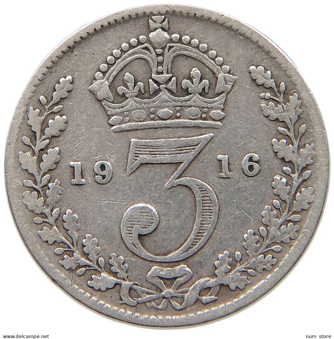 GREAT BRITAIN THREEPENCE 1916 #s059 0629 - F. 3 Pence