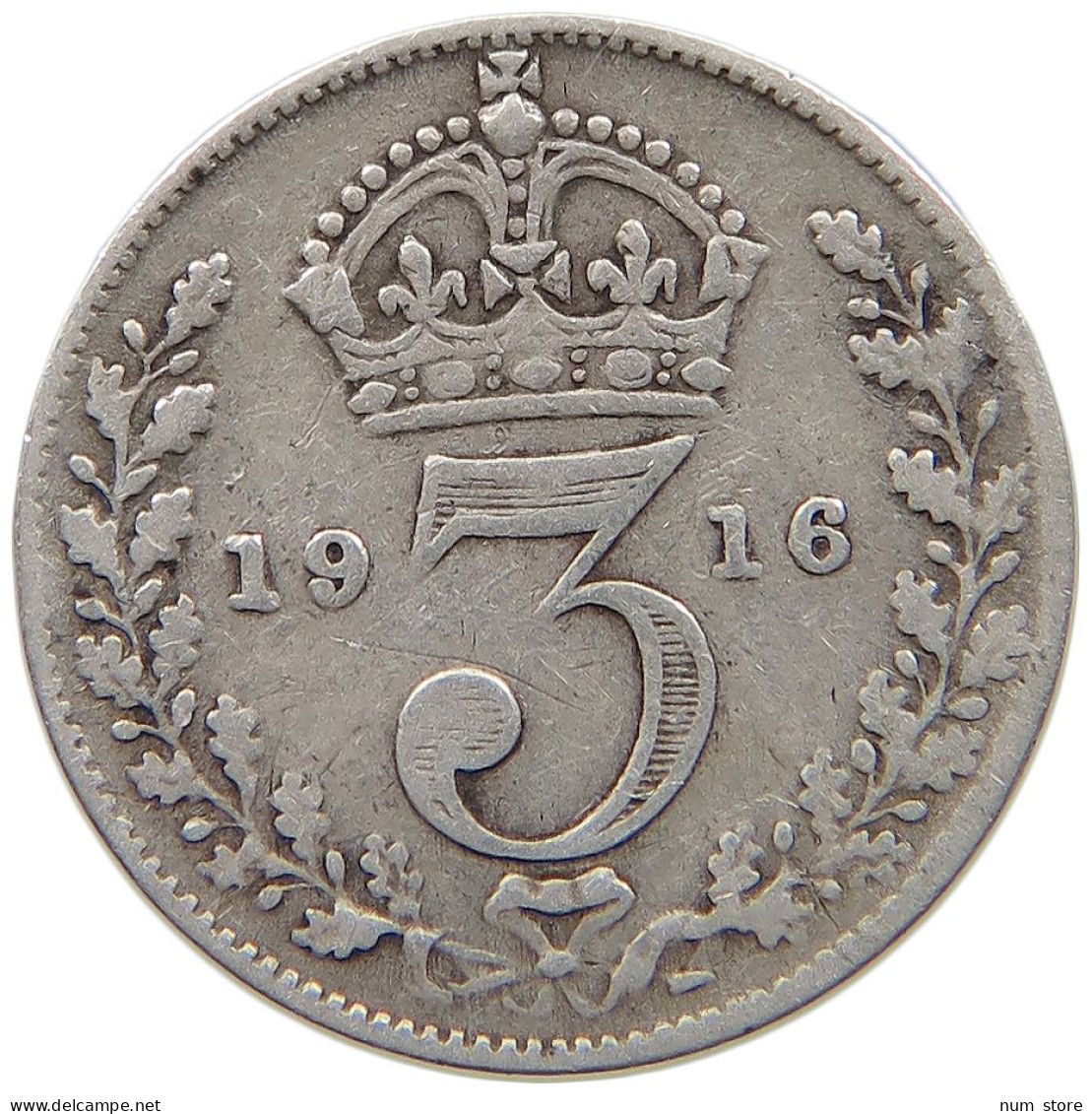 GREAT BRITAIN THREEPENCE 1916 #s059 0619 - F. 3 Pence