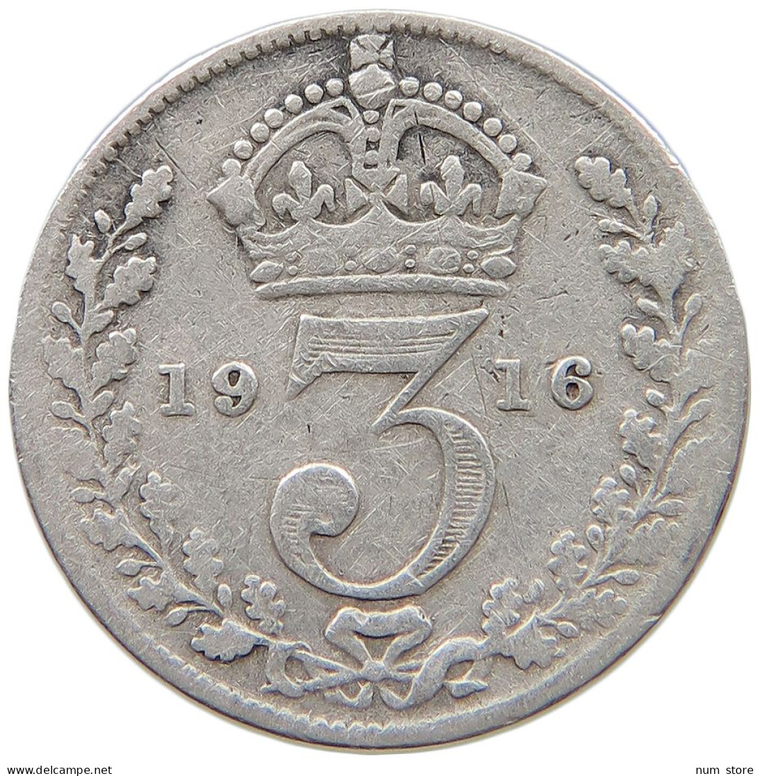 GREAT BRITAIN THREEPENCE 1916 #s059 0509 - F. 3 Pence