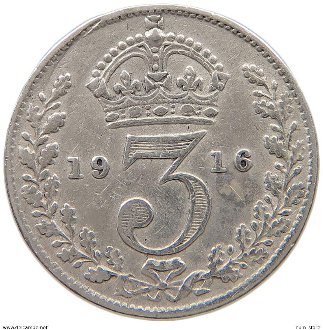 GREAT BRITAIN THREEPENCE 1916 #s059 0517 - F. 3 Pence