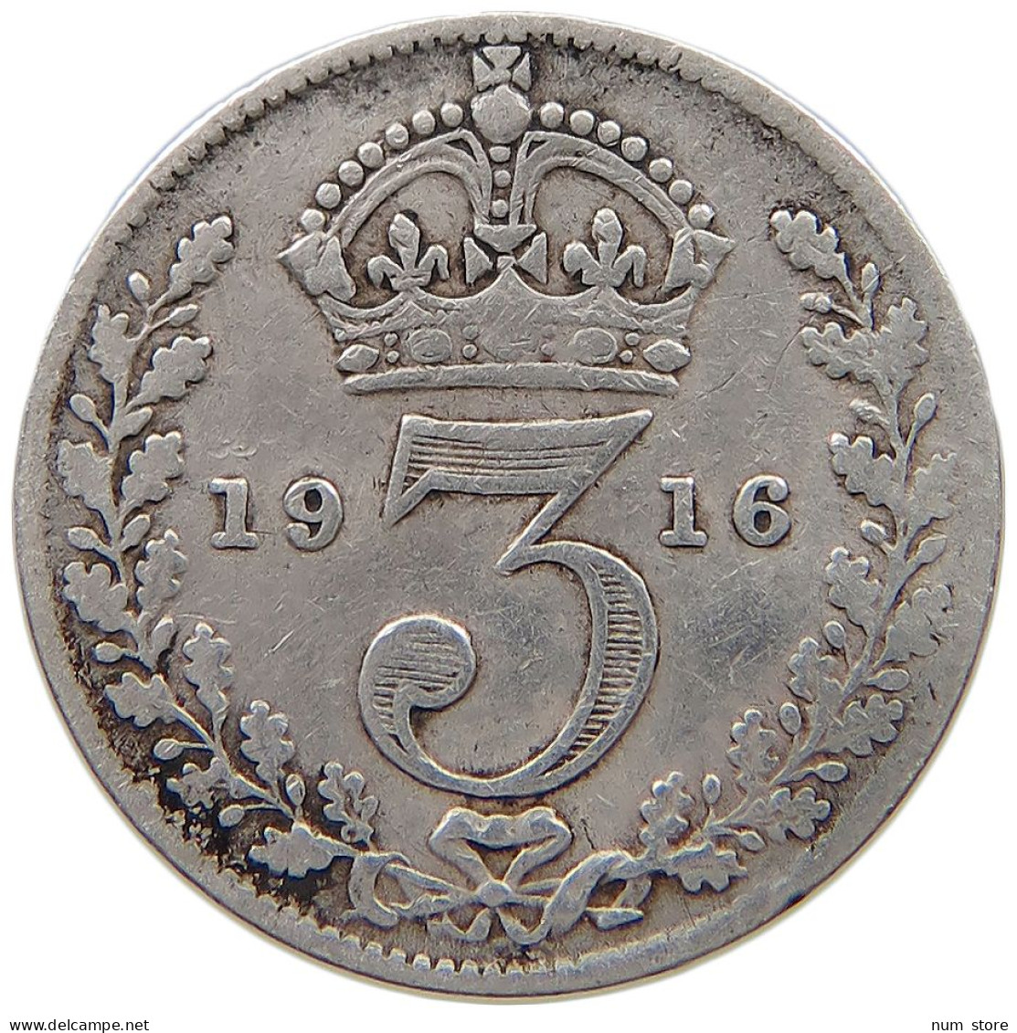 GREAT BRITAIN THREEPENCE 1916 #s059 0513 - F. 3 Pence