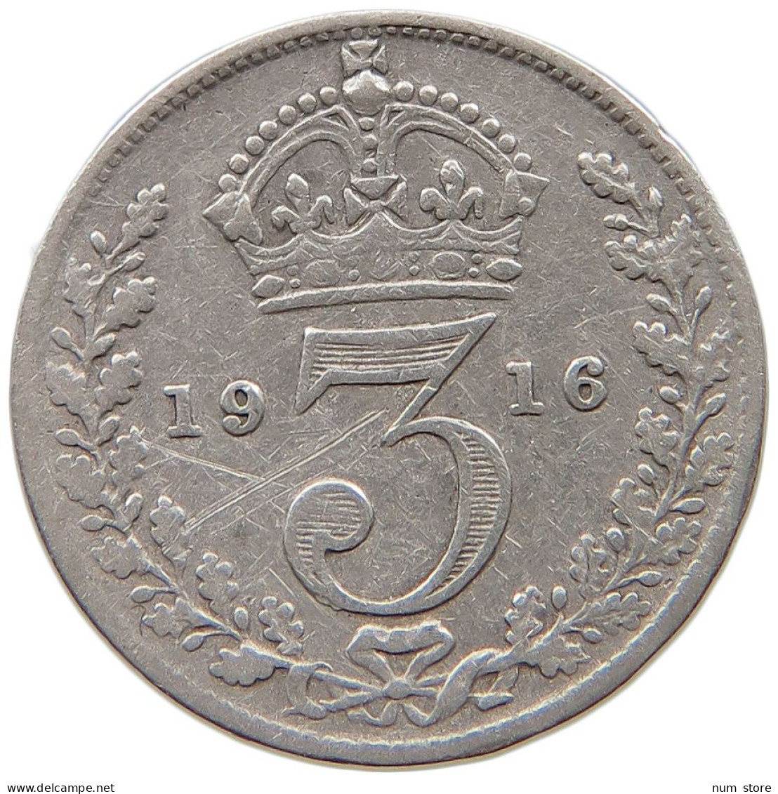 GREAT BRITAIN THREEPENCE 1916 #a091 0893 - F. 3 Pence