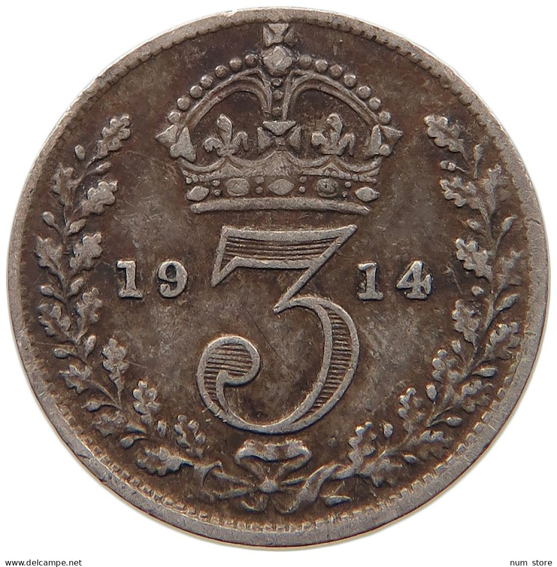 GREAT BRITAIN THREEPENCE 1914 #s027 0321 - F. 3 Pence