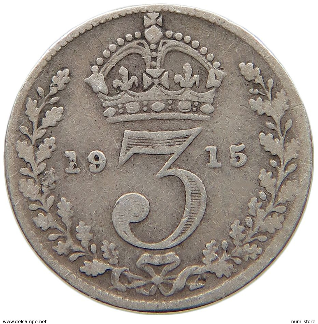 GREAT BRITAIN THREEPENCE 1915 #s059 0597 - F. 3 Pence