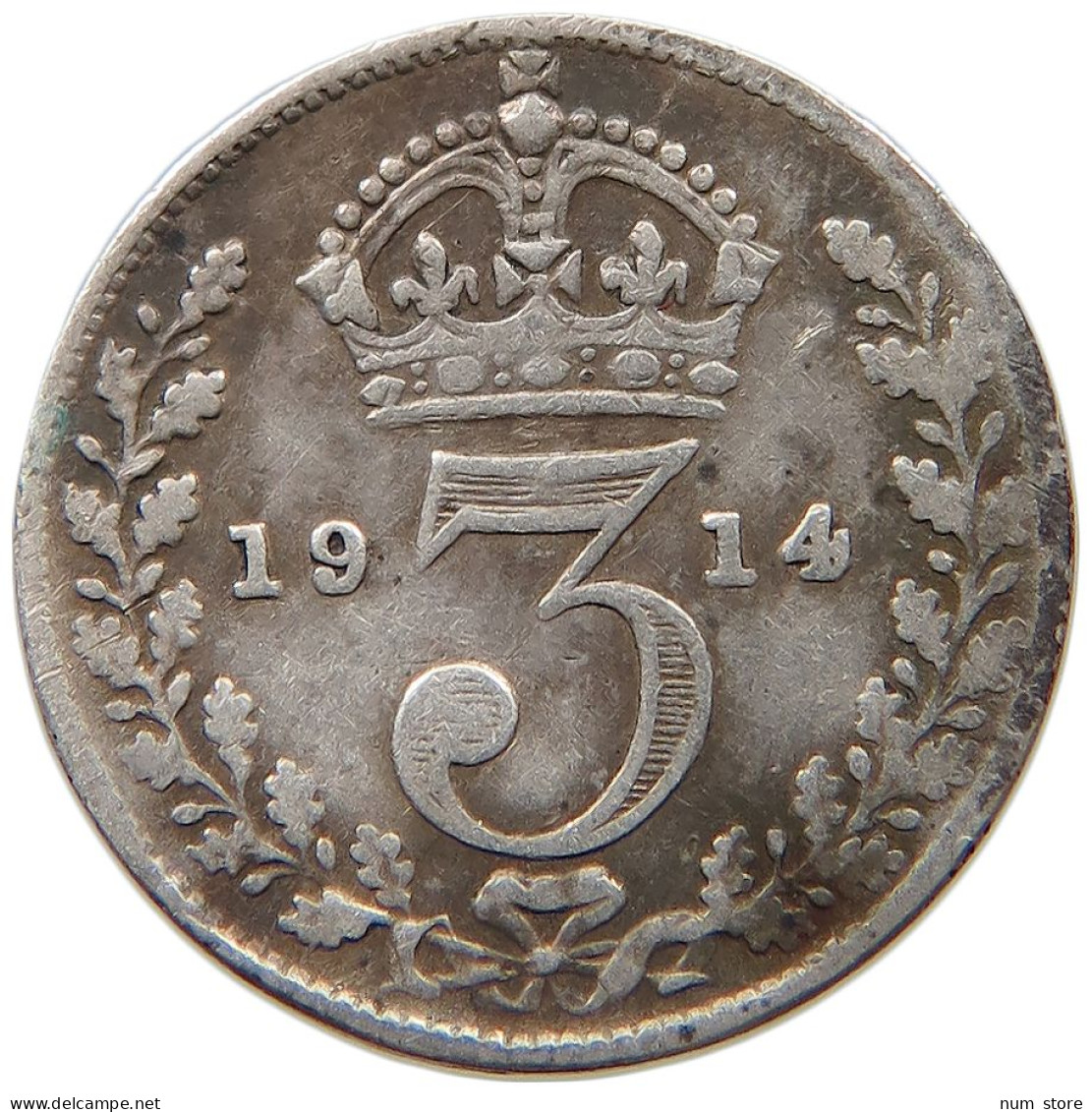 GREAT BRITAIN THREEPENCE 1914 #a033 0159 - F. 3 Pence