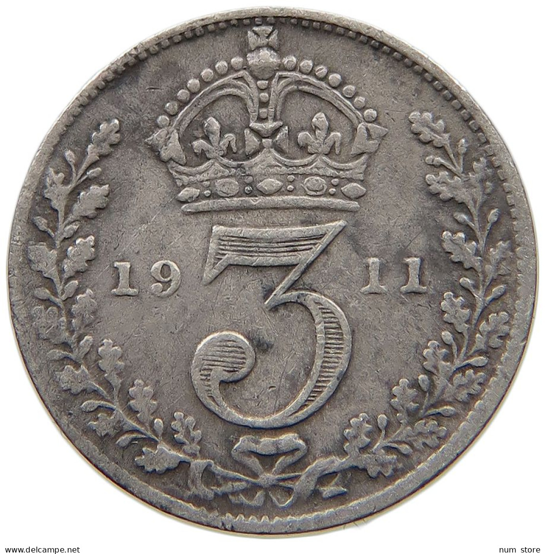 GREAT BRITAIN THREEPENCE 1911 #a034 0029 - F. 3 Pence