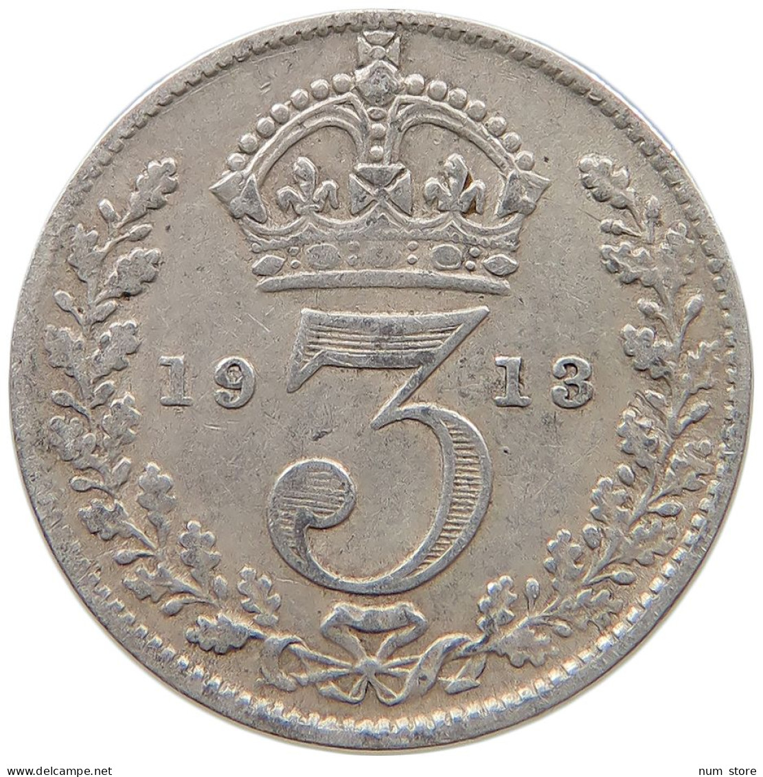 GREAT BRITAIN THREEPENCE 1913 #s059 0529 - F. 3 Pence