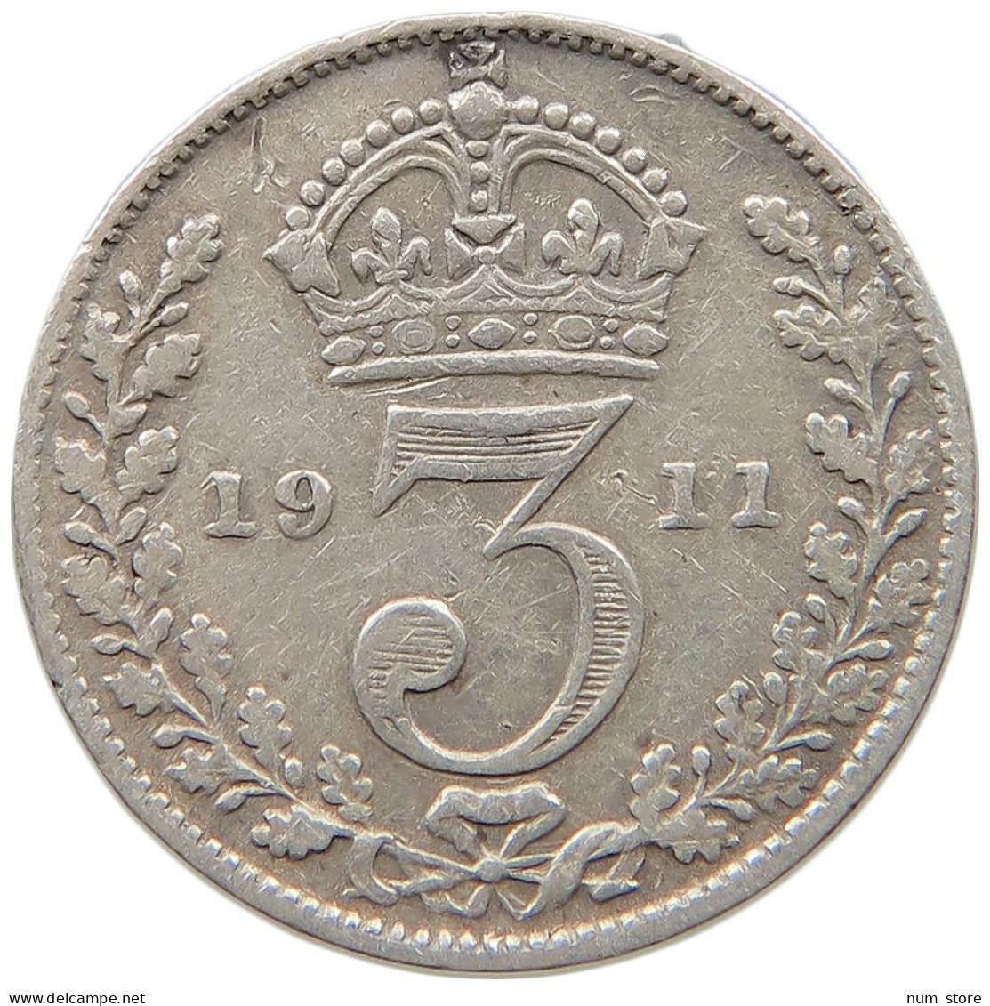 GREAT BRITAIN THREEPENCE 1911 #a034 0033 - F. 3 Pence