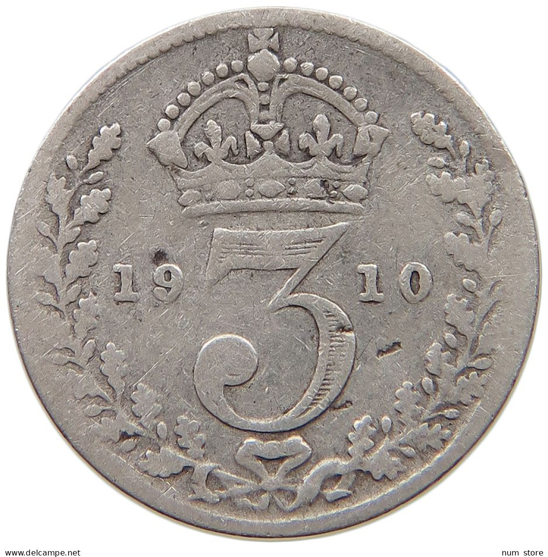 GREAT BRITAIN THREEPENCE 1910 #s059 0637 - F. 3 Pence