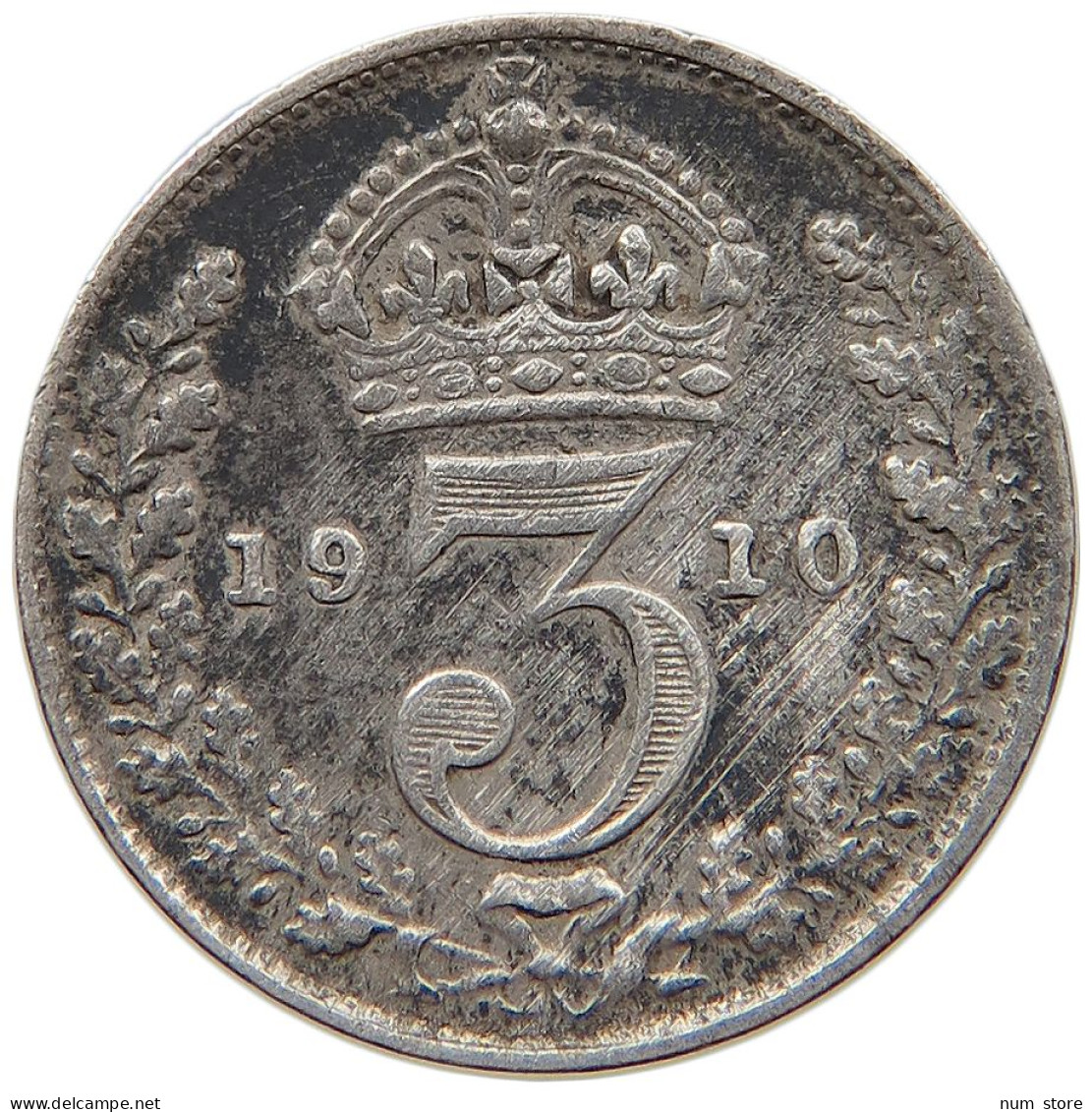 GREAT BRITAIN THREEPENCE 1910 #s013 0229 - F. 3 Pence