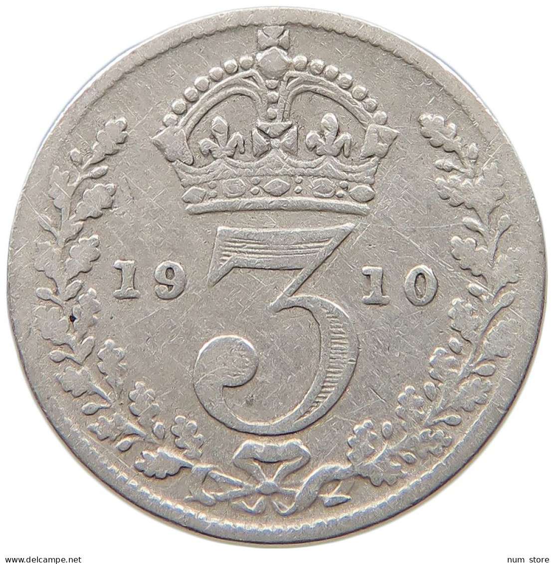 GREAT BRITAIN THREEPENCE 1910 #a034 0043 - F. 3 Pence