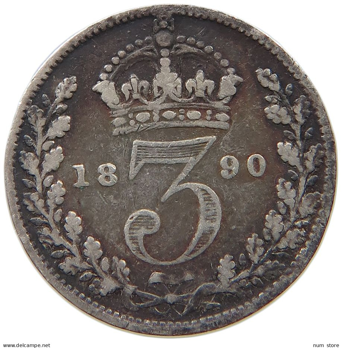 GREAT BRITAIN THREEPENCE 1890 #a033 0179 - F. 3 Pence