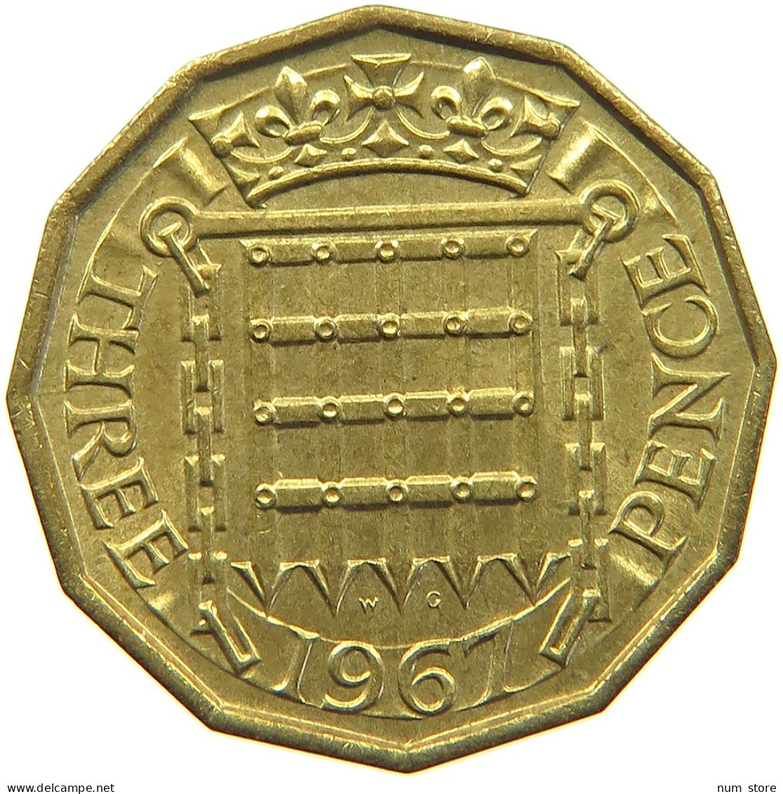 GREAT BRITAIN THREE PENCE 1967 TOP #c036 0041 - F. 3 Pence