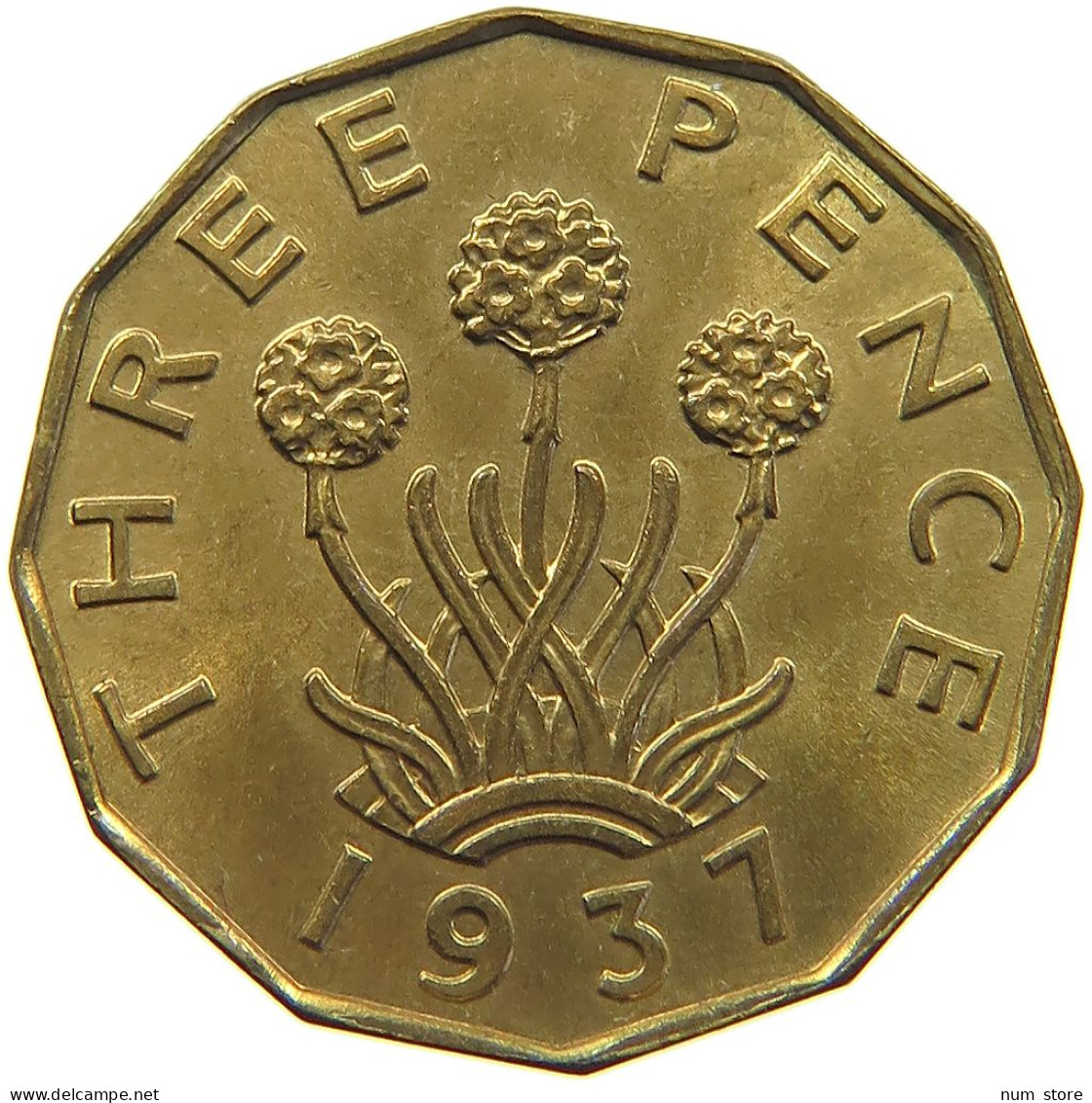 GREAT BRITAIN THREE PENCE 1937 TOP #c036 0035 - F. 3 Pence