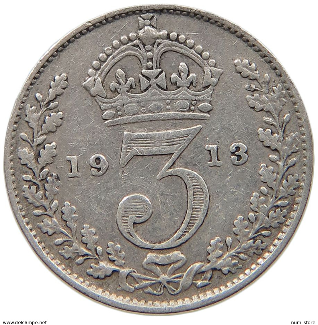 GREAT BRITAIN THREE PENCE 1913 #c036 0305 - F. 3 Pence