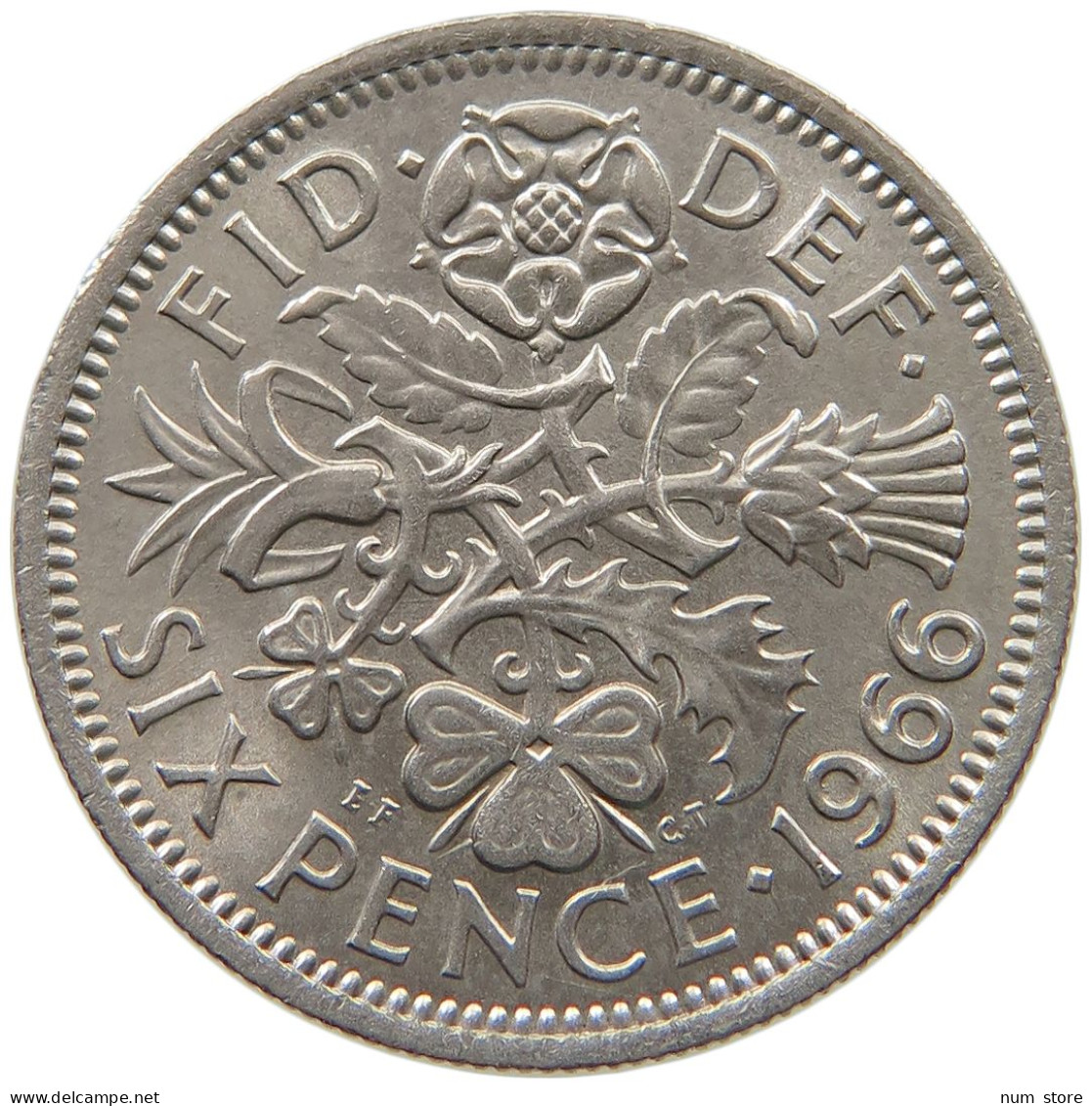 GREAT BRITAIN SIXPENCE 1966 TOP #s065 0601 - H. 6 Pence