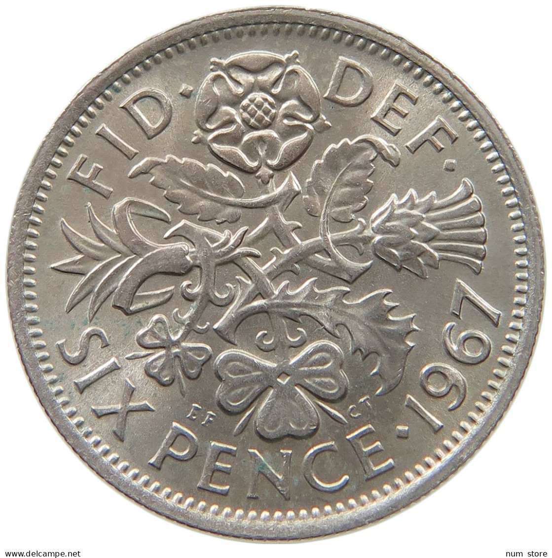 GREAT BRITAIN SIXPENCE 1967 TOP #s065 0603 - H. 6 Pence