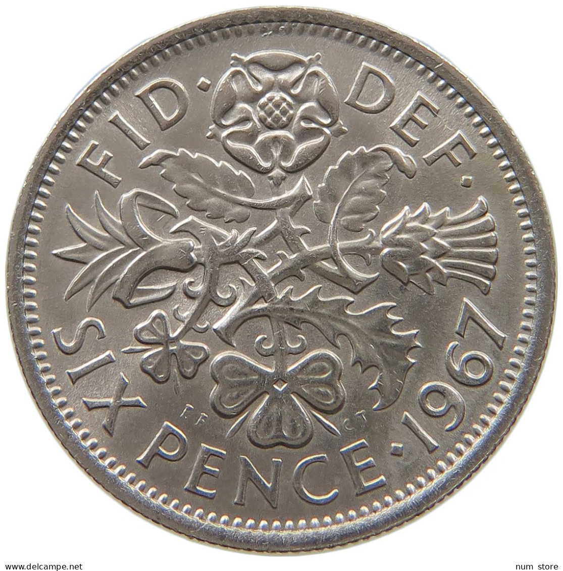 GREAT BRITAIN SIXPENCE 1967 TOP #a073 0123 - H. 6 Pence