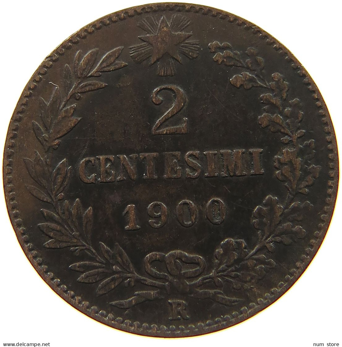 ITALY 2 CENTESIMI 1900 #c022 0515 - 1878-1900 : Umberto I.