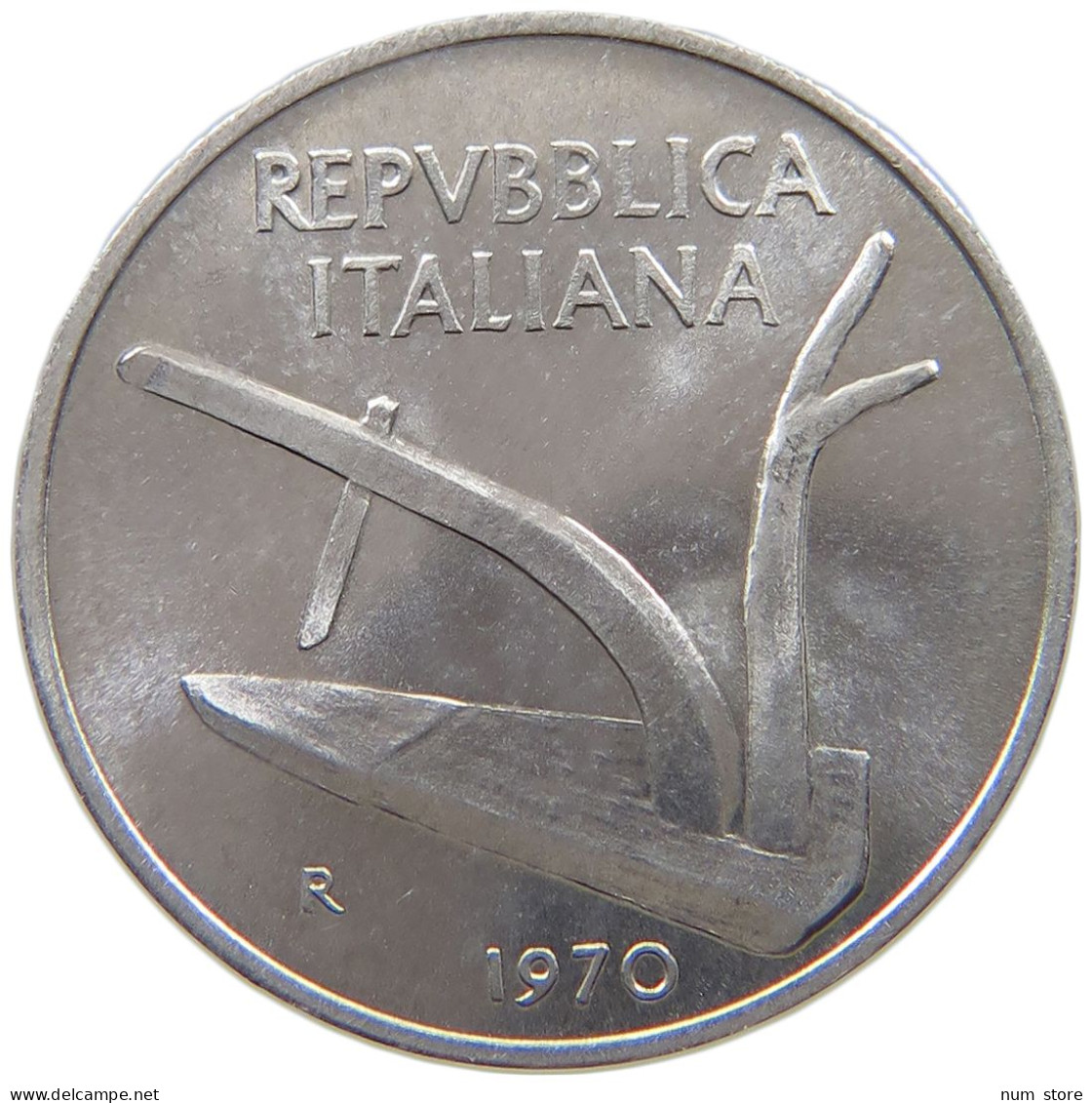 ITALY 10 LIRE 1970 TOP #s069 0203 - 10 Liras