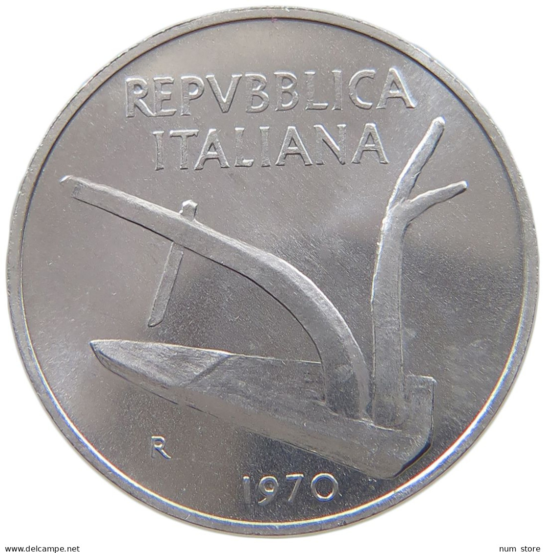 ITALY 10 LIRE 1970 TOP #s068 0551 - 10 Lire