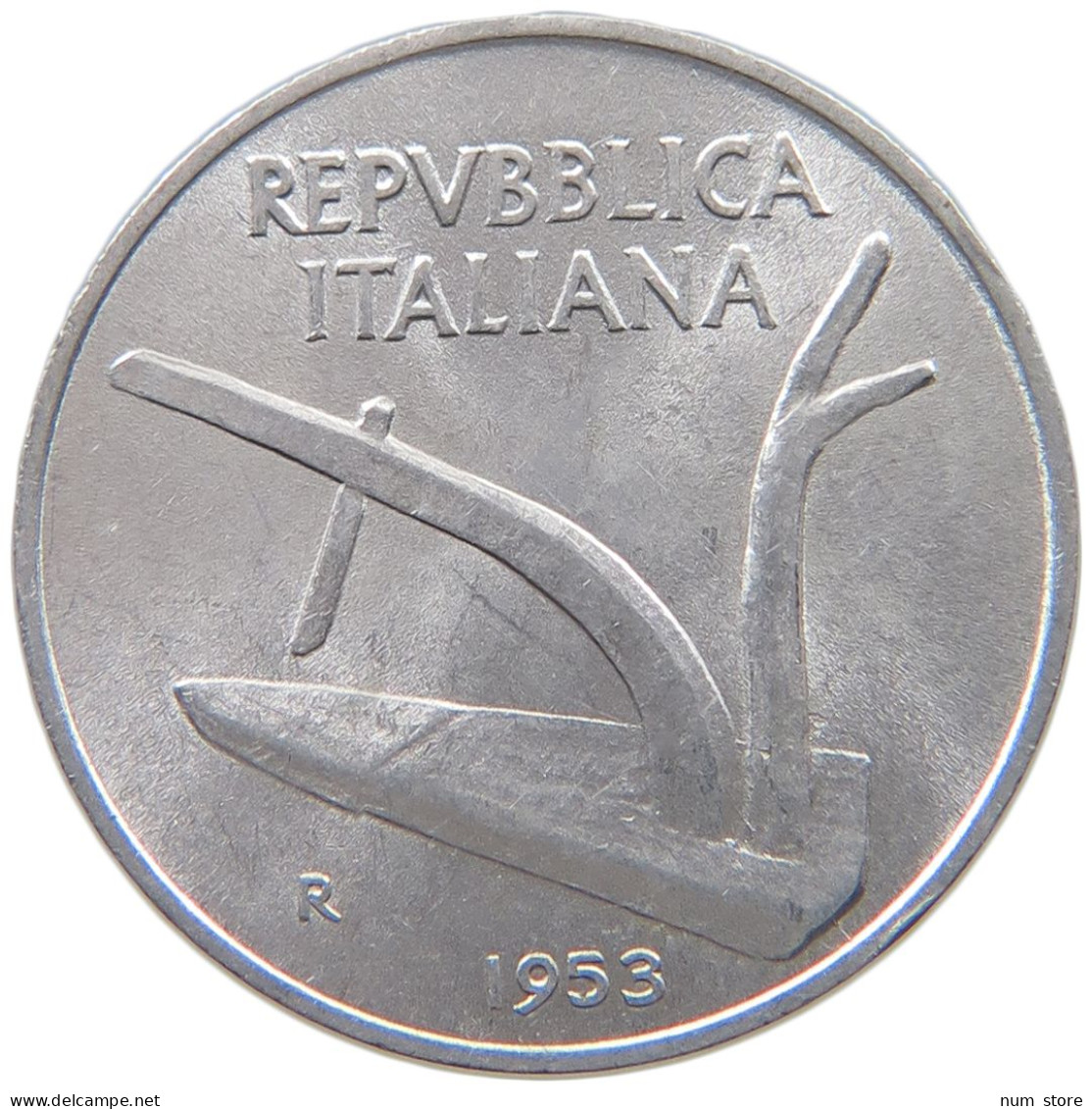 ITALY 10 LIRE 1953 TOP #a051 0405 - 10 Lire