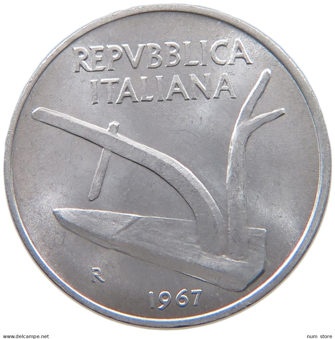 ITALY 10 LIRE 1967 TOP #a051 0407 - 10 Lire