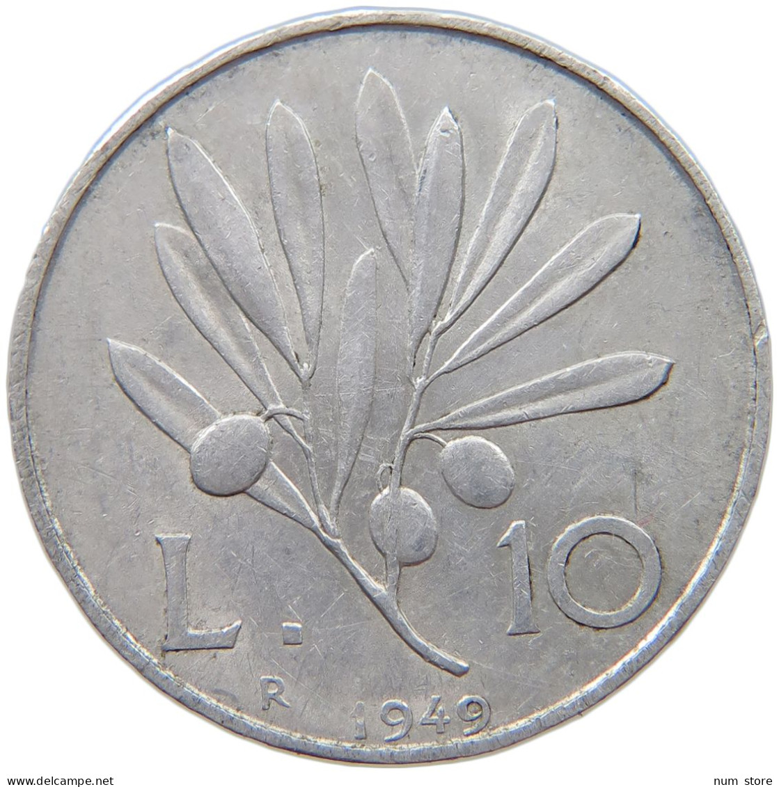 ITALY 10 LIRE 1949 #s042 0519 - 10 Liras