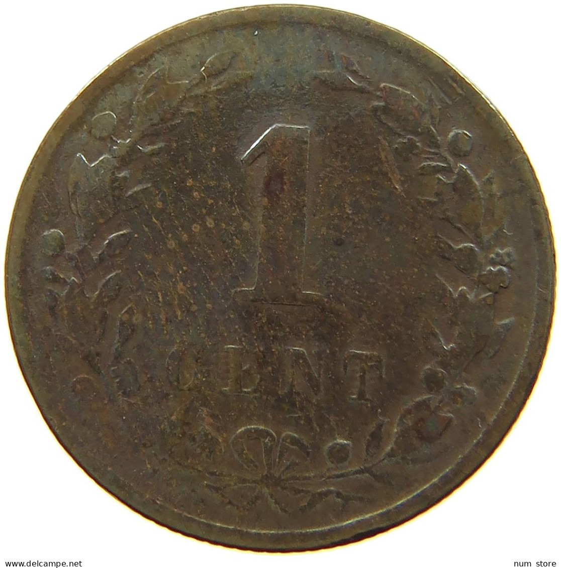 NETHERLANDS 1 CENT 1884 #a085 0765 - 1849-1890 : Willem III