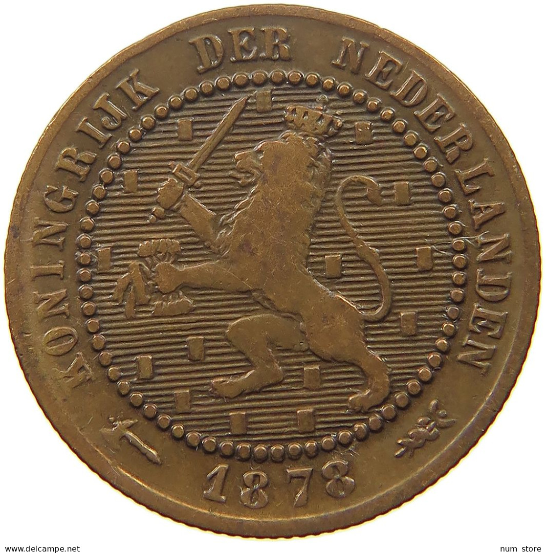 NETHERLANDS 1 CENT 1878 #s052 0079 - 1849-1890 : Willem III