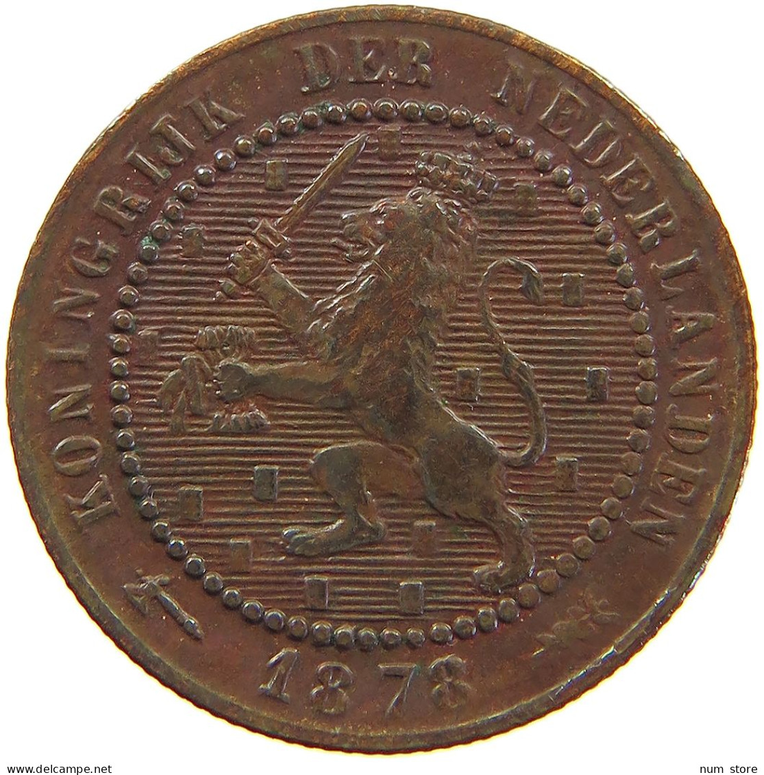 NETHERLANDS 1 CENT 1878 #s021 0155 - 1849-1890 : Willem III