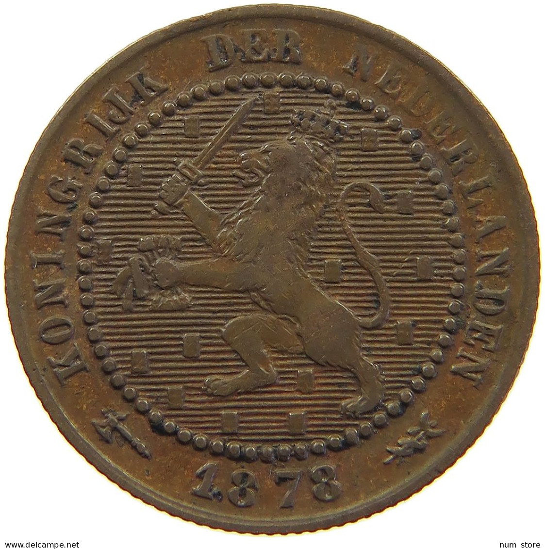 NETHERLANDS 1 CENT 1878 #a063 0393 - 1849-1890 : Willem III