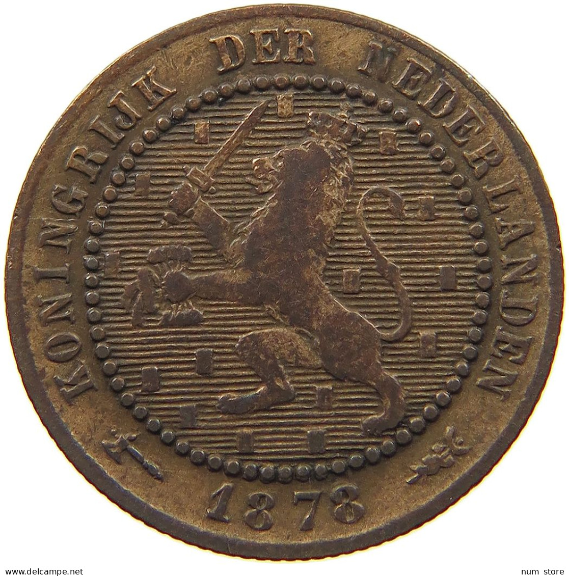 NETHERLANDS 1 CENT 1878 #a048 0293 - 1849-1890 : Willem III