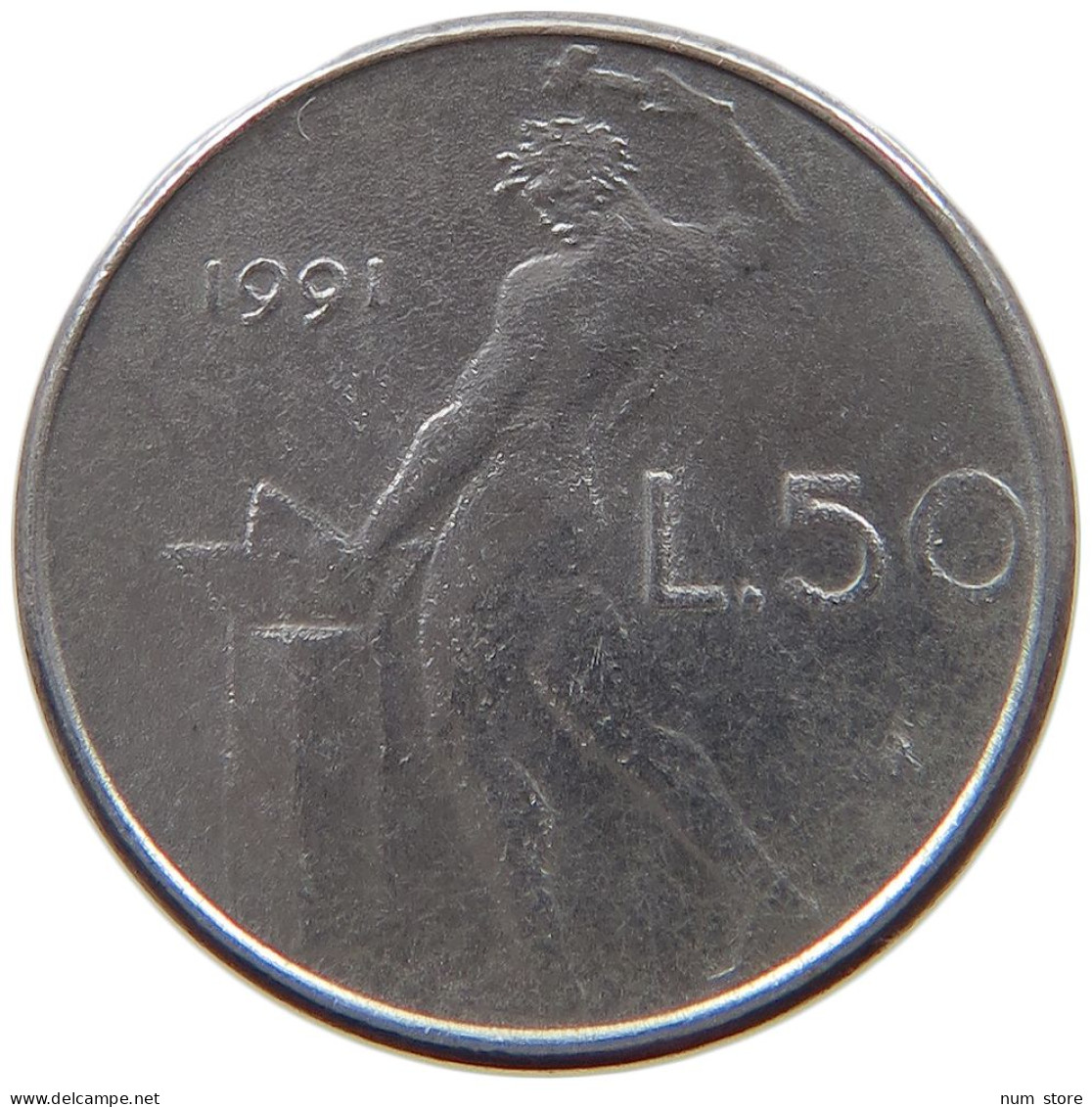 ITALY 50 LIRE 1991 TOP #s042 0227 - 50 Liras