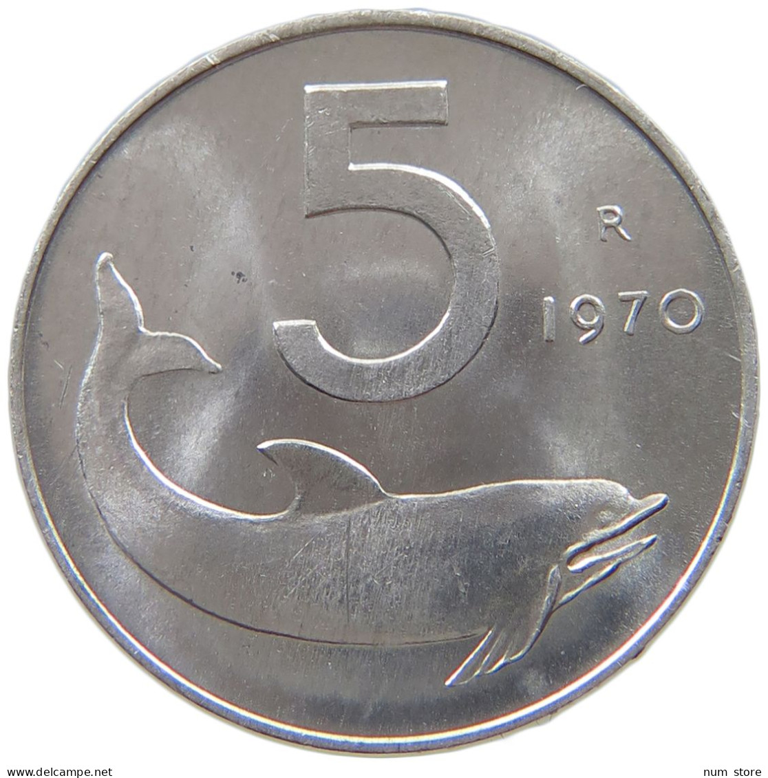 ITALY 5 LIRE 1970 TOP #s069 0609 - 5 Lire