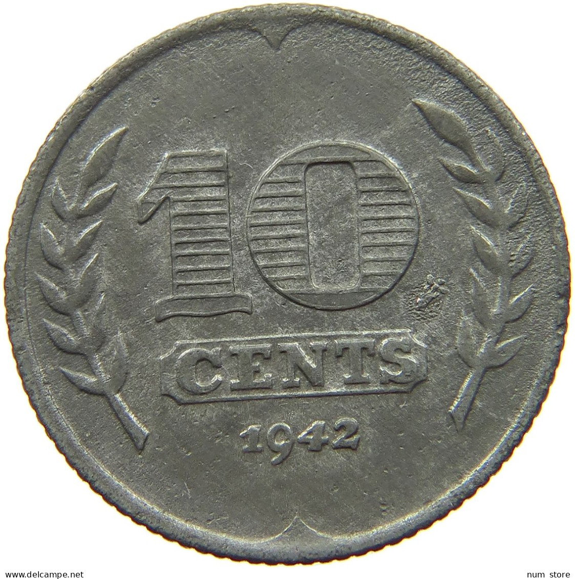 NETHERLANDS 10 CENTS 1942 #s042 0331 - 10 Cent